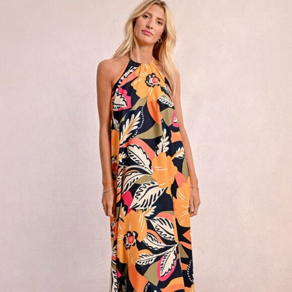 Floral Halter Maxi dress with low back - Picture 9 of 9